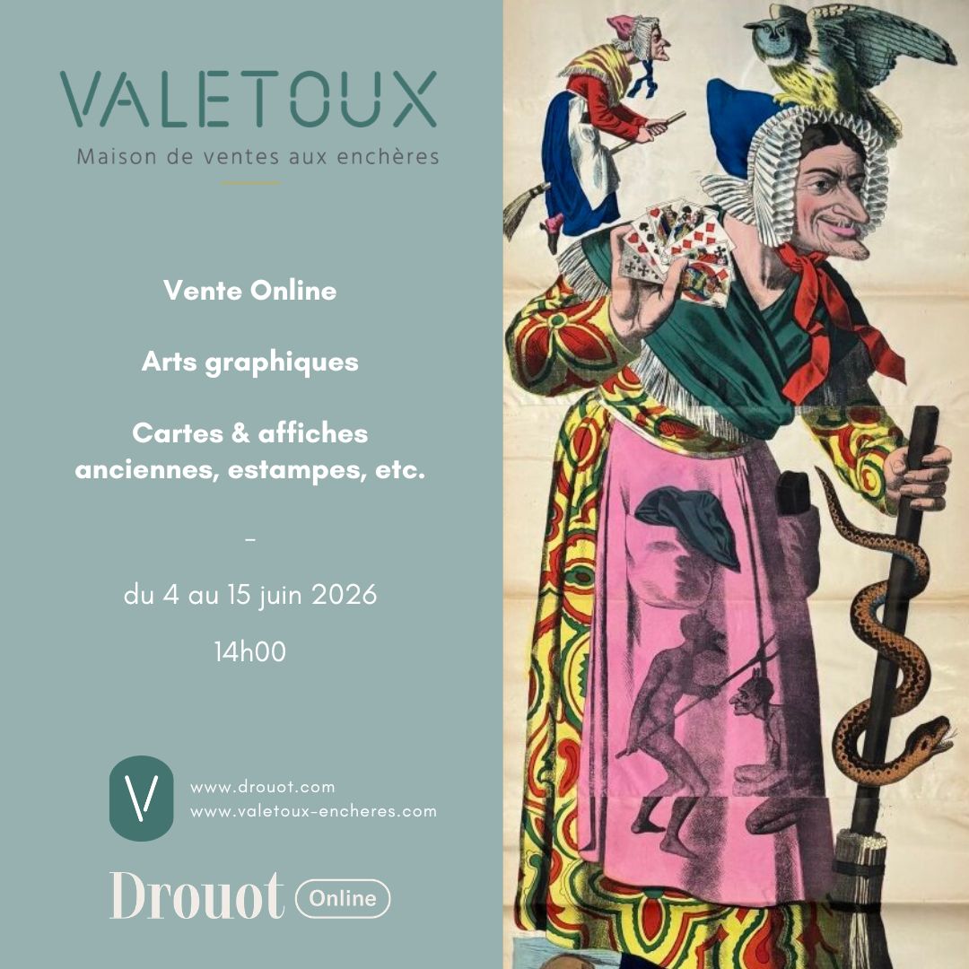 Vente Online - Arts graphiques : cartes anciennes & modernes, estampes, etc - du 4 au 15 juin 2026 - 14h.