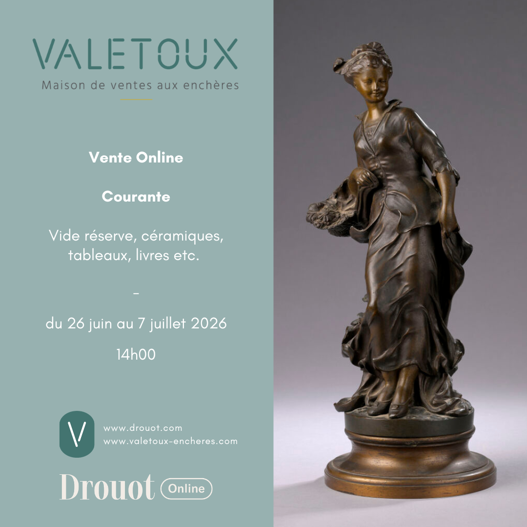 Vente Online Courante Vide réserve, céramiques, tableaux, livres etc. du 26 juin au 7 juillet 2026 14h00